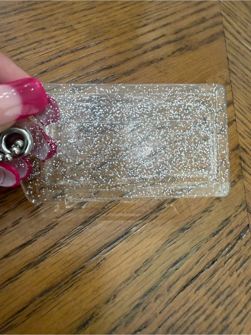 RARE XL Coach Poppy Acrylic Glitter Hang Tag Charm Y2K